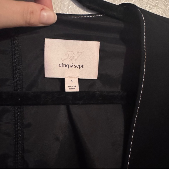 Cinq á Sept Topstitch Shelf Tie‎ Clarissa Dress in Black - Picture 4 of 7